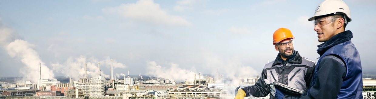 Close up picture of an engineer in a chemical plant